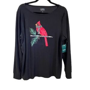 NWT Croft & Barrow Black Sleep Top - L